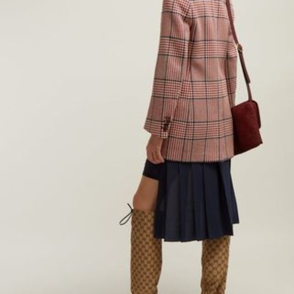 Gucci Brown Lisa 85 Knee High Drawstring Boots - Picture 4 of 10